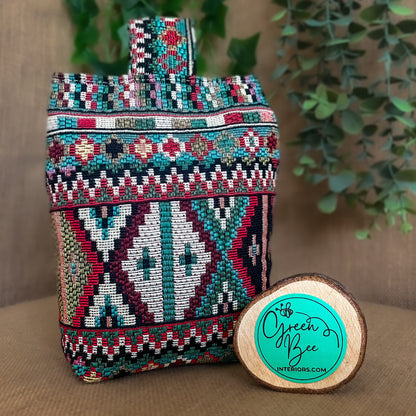 Large Indian Tapestry Fabric Door Stop: Rustic Elegance for Home Decor (Filled or Fill at Home)