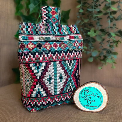 Large Indian Tapestry Fabric Door Stop: Rustic Elegance for Home Decor (Filled or Fill at Home)