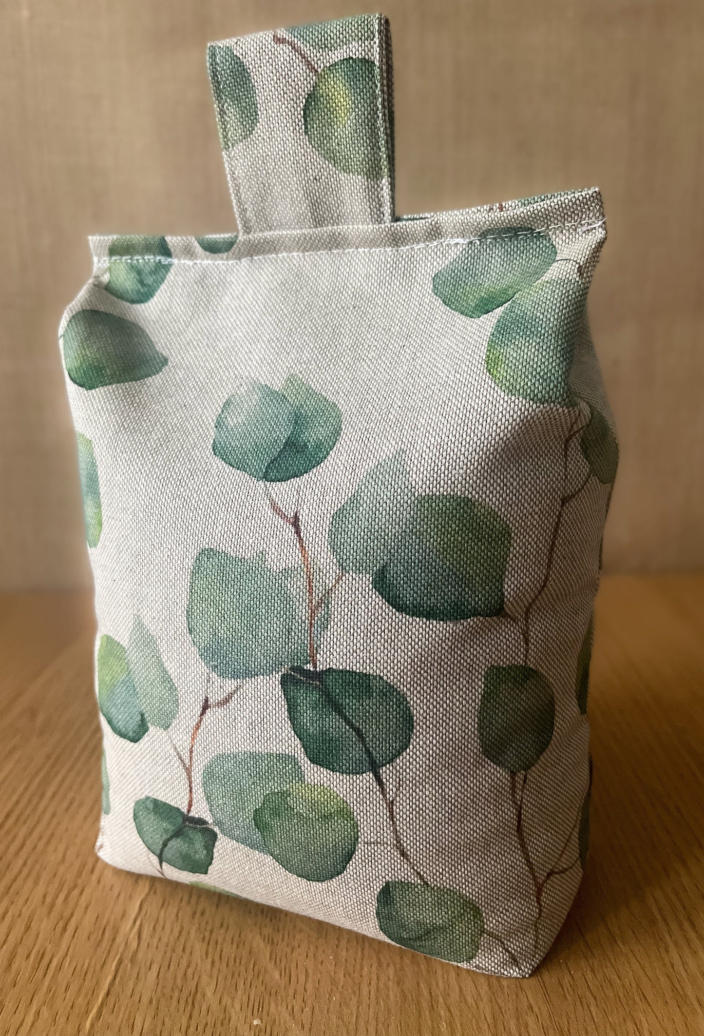 Large Linen Eucalyptus Print Door Stop: Farmhouse Charm Fabric Home Decor (Filled or Fill at Home)