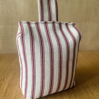Large Red French Ticking Stripe Print Door Stop: Farmhouse Charm Fabric Home Decor (Filled or Fill at Home)