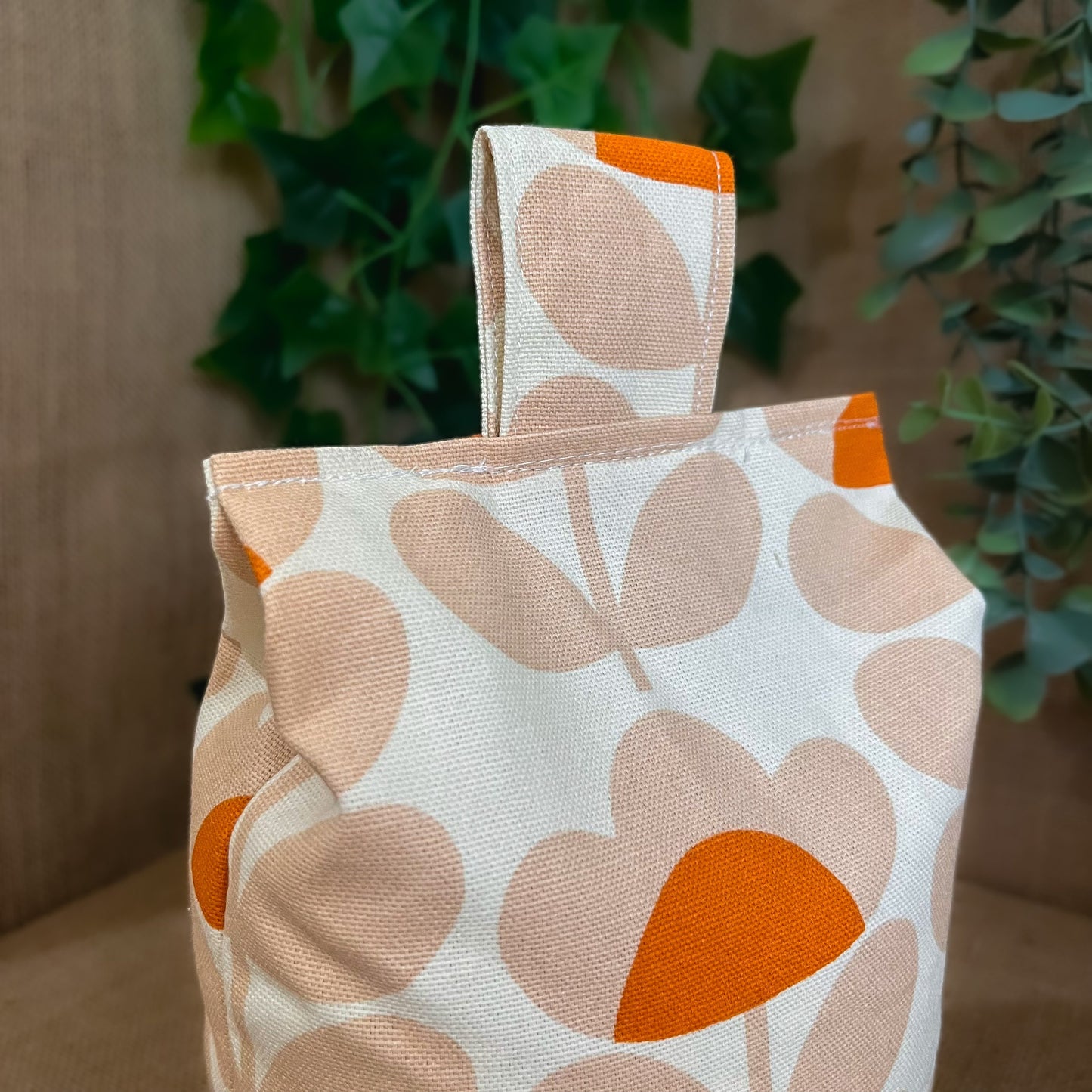 Large Orange Papaya Sweet Pea Print Door Stop: Retro Orla Kiely Home Decor Fabric Home Decor (Filled or Fill at Home)