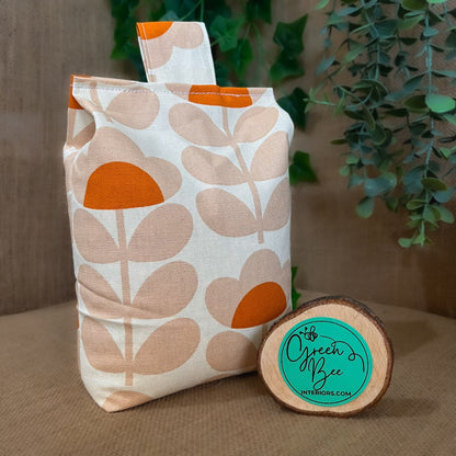 Large Orange Papaya Sweet Pea Print Door Stop: Retro Orla Kiely Home Decor Fabric Home Decor (Filled or Fill at Home)