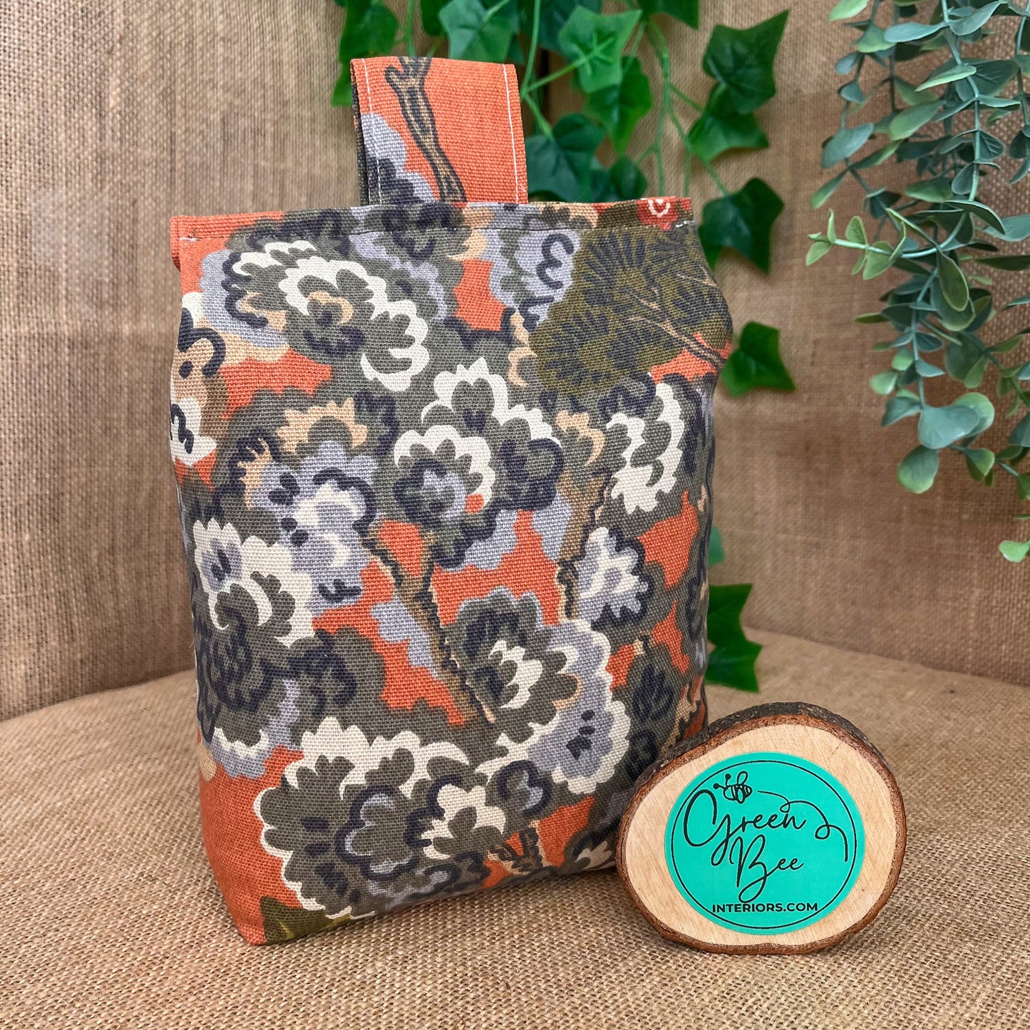 Large Rust Terracotta Orange Fabric Door Stop: Rustic Elegance for Home Decor (Filled or Fill at Home)