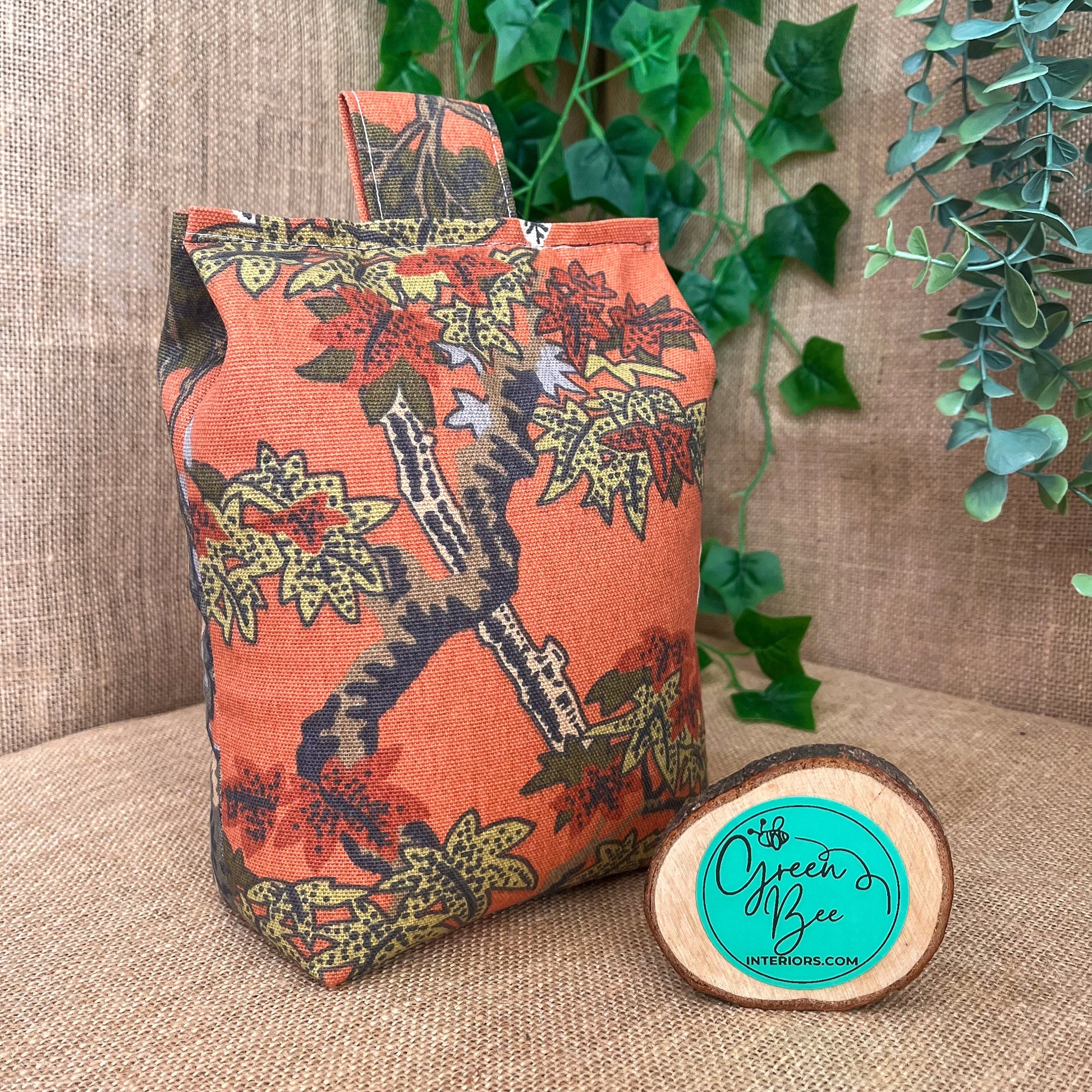 Large Rust Terracotta Orange Fabric Door Stop: Rustic Elegance for Home Decor (Filled or Fill at Home)