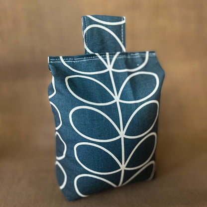 Large Grey Linear Stem Print Door Stop: Vintage Retro Style Fabric Home Decor (Filled or Fill at Home) Orla Kiely