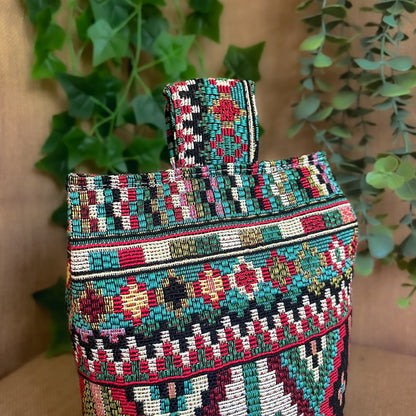 Large Indian Tapestry Fabric Door Stop: Rustic Elegance for Home Decor (Filled or Fill at Home)