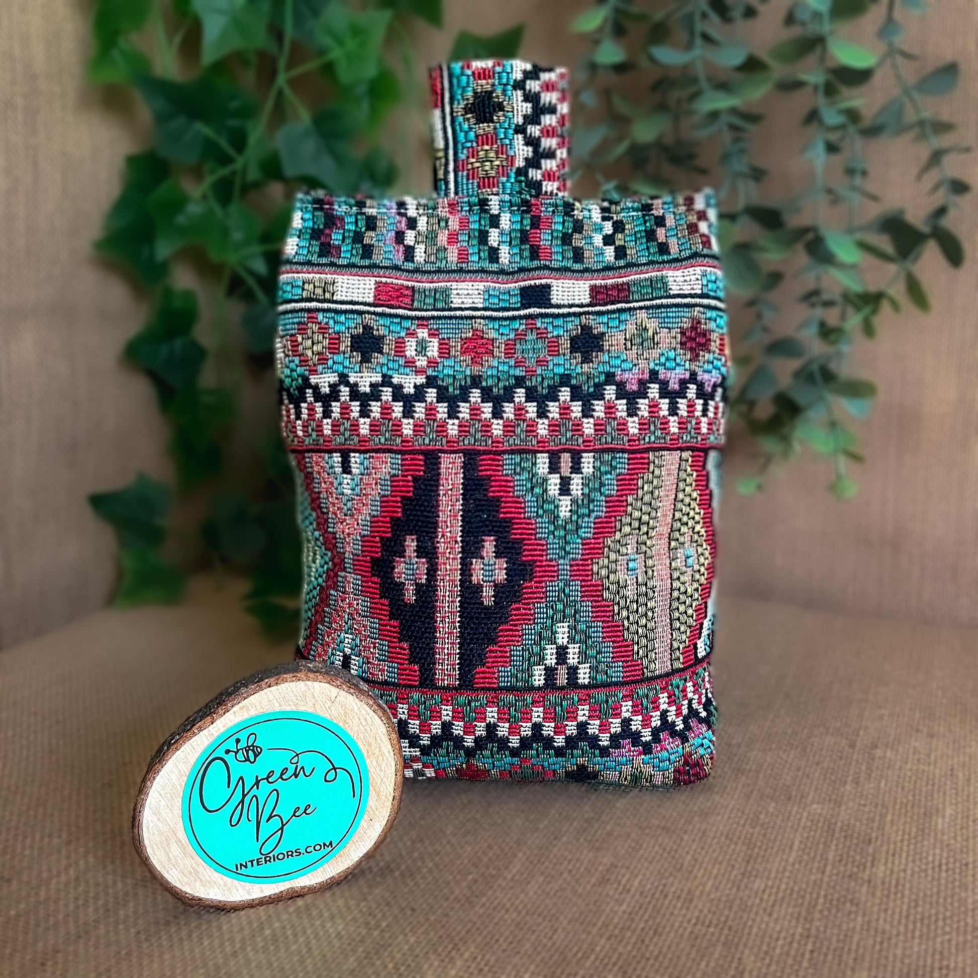 Large Indian Tapestry Fabric Door Stop: Rustic Elegance for Home Decor (Filled or Fill at Home)