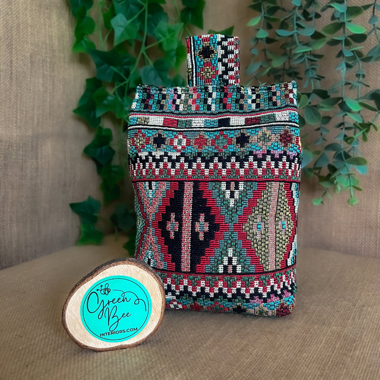 Large Indian Tapestry Fabric Door Stop: Rustic Elegance for Home Decor (Filled or Fill at Home)