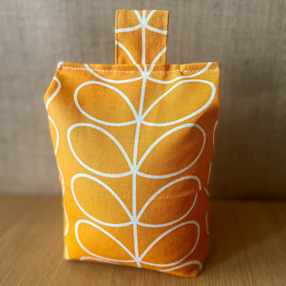 Large Papaya Orange Stem Print Door Stop: Modern Retro Accents Fabric Home Decor (Filled or Fill at Home) Orla Kiely