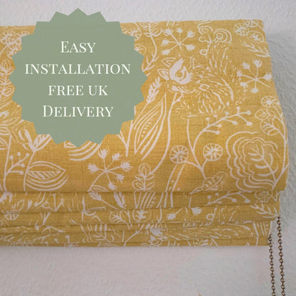 Roman Blinds Made to Measure - Your Own Fabric, Custom Size Shades, Cotton or Blackout Lined, Cord & Cleat Chain Headrail