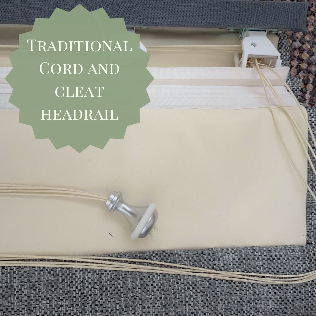Roman Blinds Made to Measure - Your Own Fabric, Custom Size Shades, Cotton or Blackout Lined, Cord & Cleat Chain Headrail