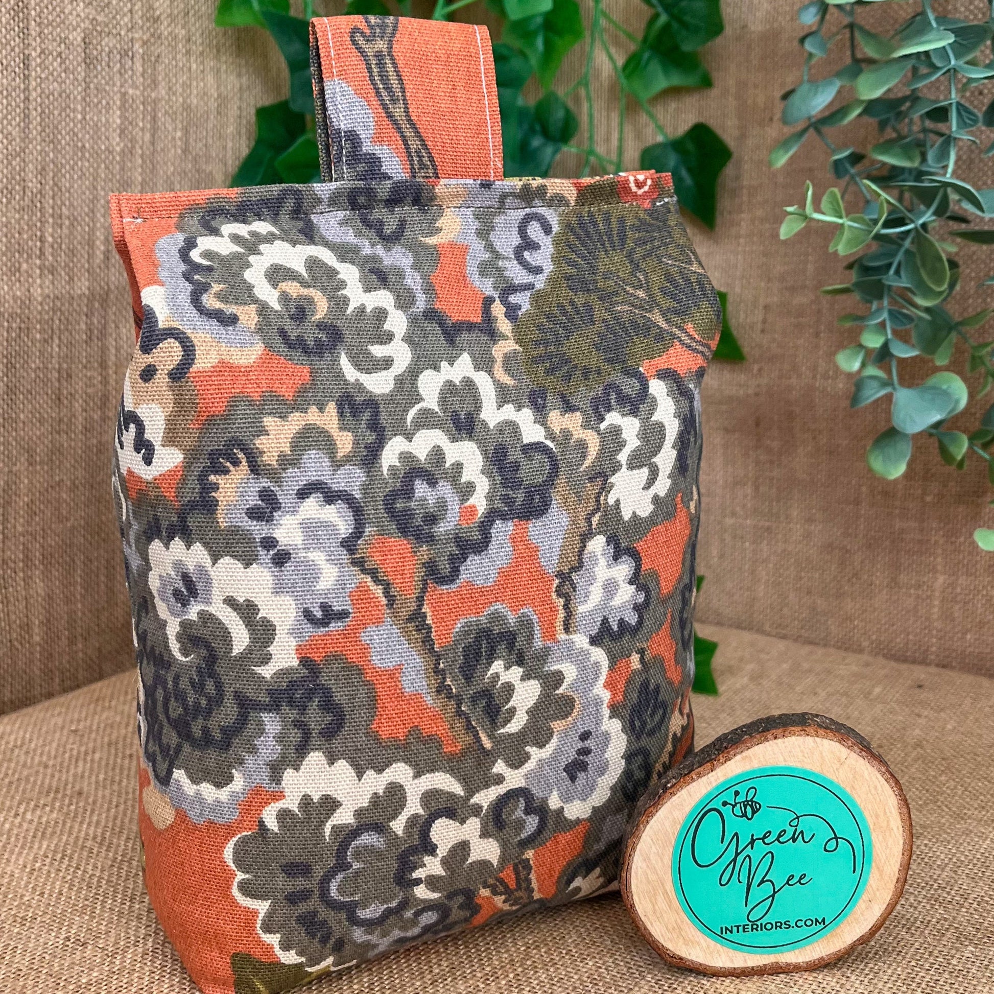 Large Rust Terracotta Orange Fabric Door Stop: Rustic Elegance for Home Decor (Filled or Fill at Home)