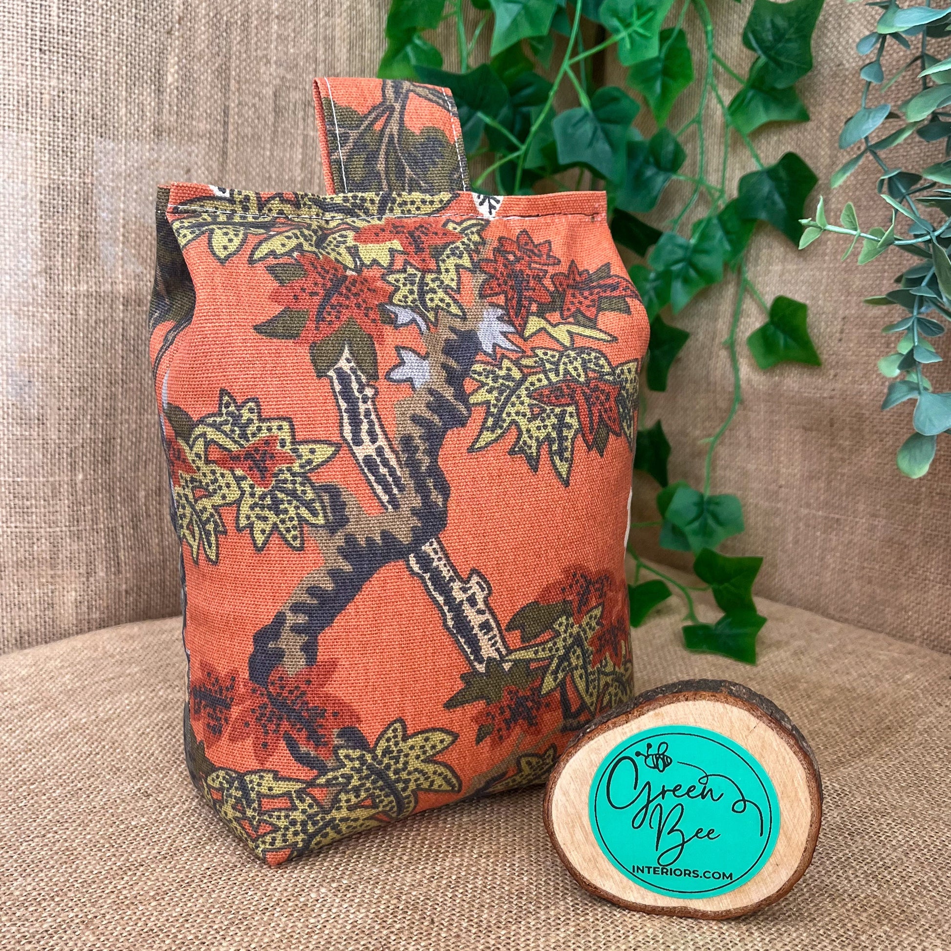 Large Rust Terracotta Orange Fabric Door Stop: Rustic Elegance for Home Decor (Filled or Fill at Home)