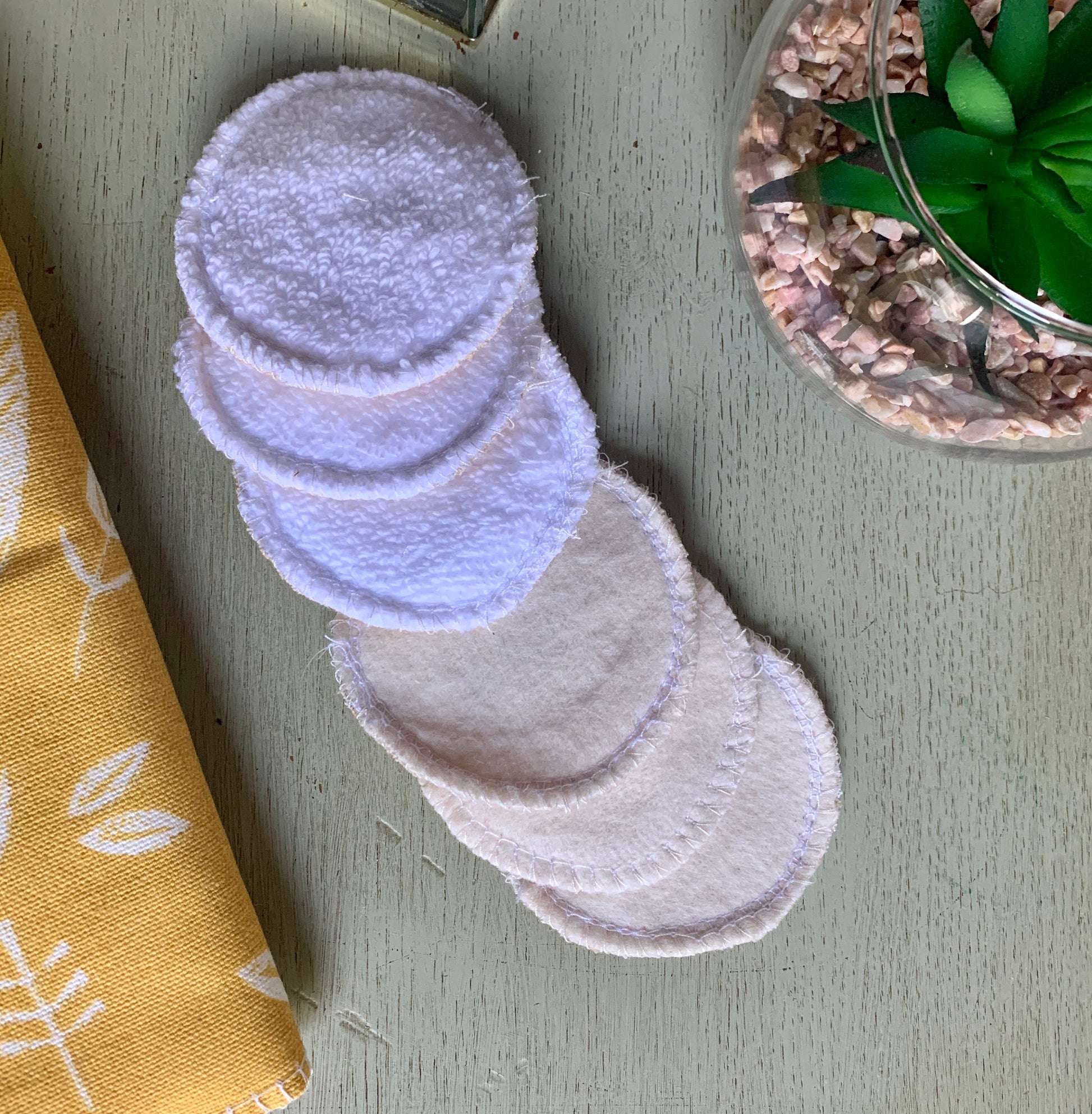 Yellow Birds Eco-Friendly Reusable Makeup Pads & Face Cloths | Double-Sided with Terry Towelling Fabrics | Sustainable Skincare Essentials