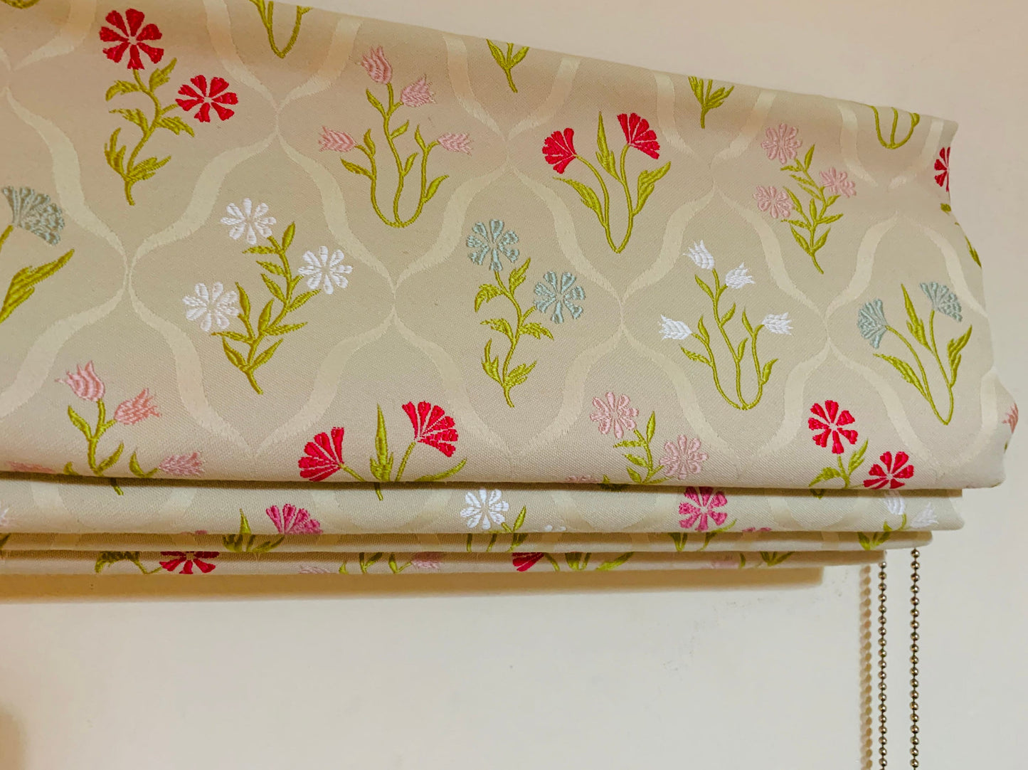 Roman Blinds Made to Measure - Your Own Fabric, Custom Size Shades, Cotton or Blackout Lined, Cord & Cleat Chain Headrail
