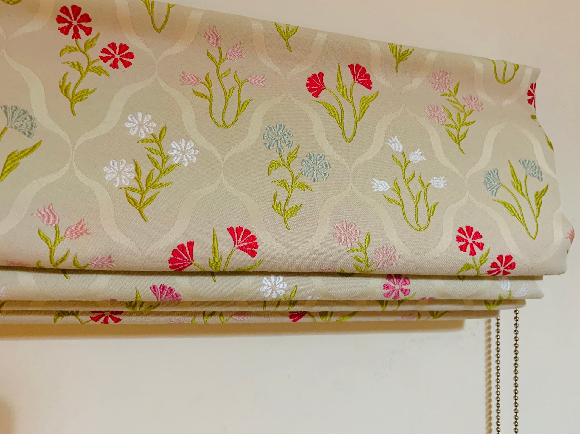 Roman Blinds Made to Measure - Your Own Fabric, Custom Size Shades, Cotton or Blackout Lined, Cord & Cleat Chain Headrail
