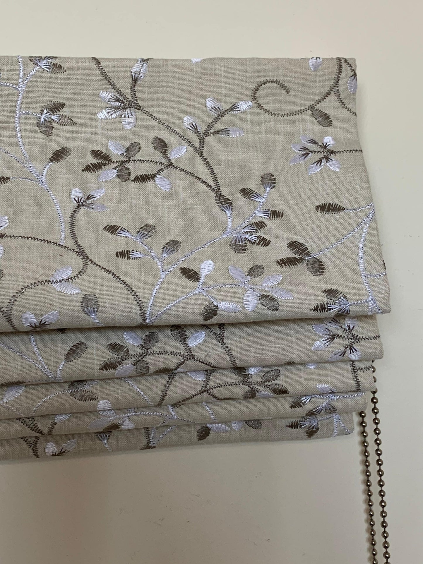 Roman Blinds Made to Measure - Your Own Fabric, Custom Size Shades, Cotton or Blackout Lined, Cord & Cleat Chain Headrail