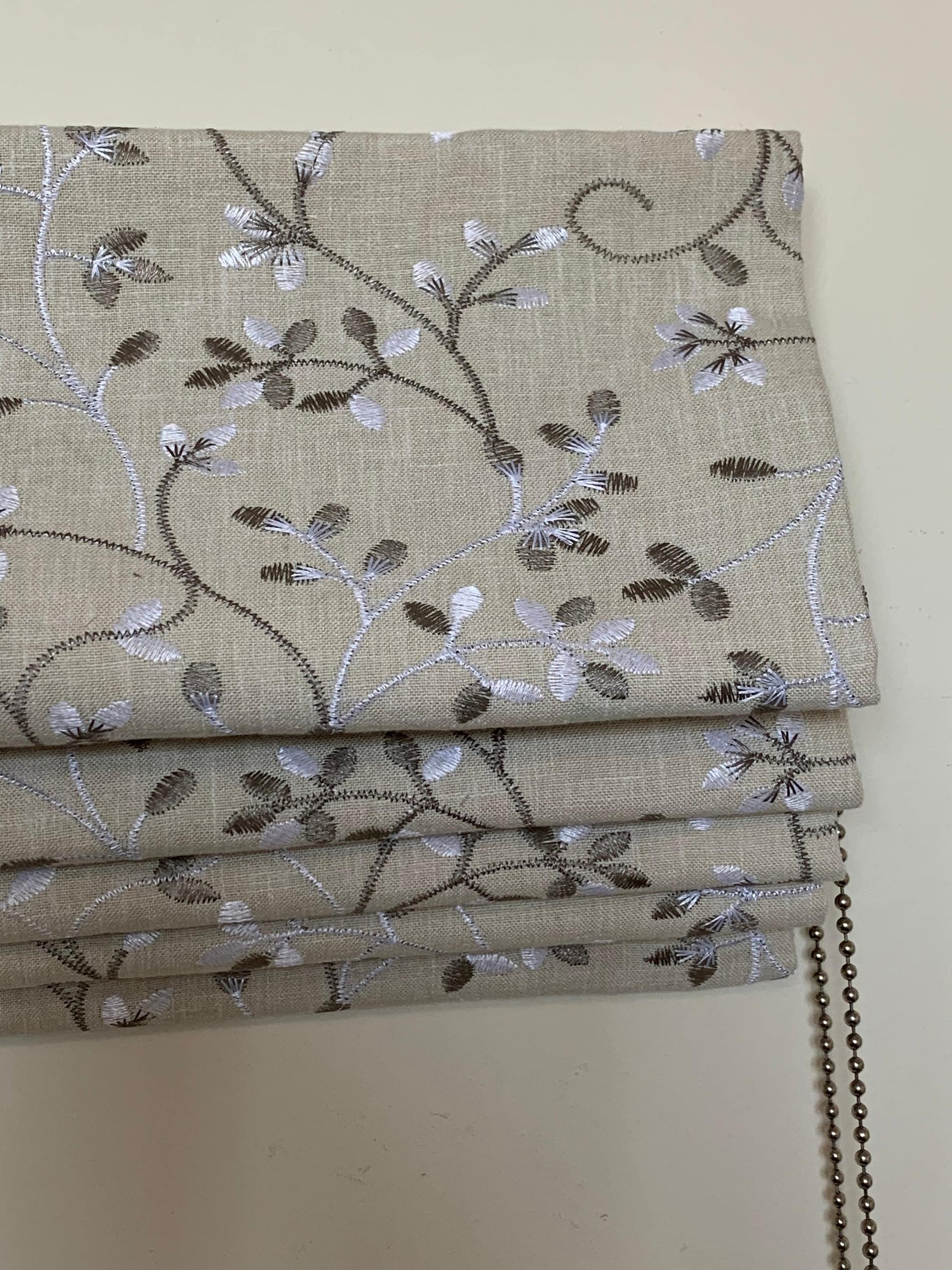 Roman Blinds Made to Measure - Your Own Fabric, Custom Size Shades, Cotton or Blackout Lined, Cord & Cleat Chain Headrail