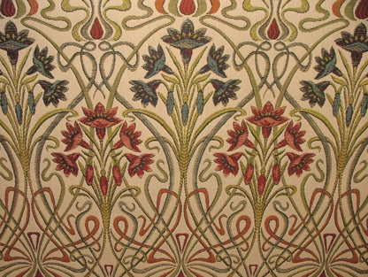 Custom Handmade Roman Blinds Art Nouveau Fabric - 5 Colors, Made-to-Measure, Standard or Blackout Lining, Cord/Cleat or Chain Head Rails