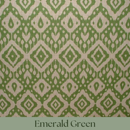 Custom Handmade Roman Blinds Moroccan Ikat Fabric - 4 Colours, Made-to-Measure, Standard or Blackout Lining, Cord/Cleat or Chain Head Rails