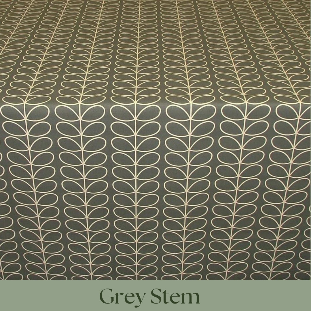 Custom Roman Blinds Orla Kiely Fabric Grey Red Yellow Stem - 4 Colours, Made-to-Measure, Standard/ Blackout Lining, Chain Headrail