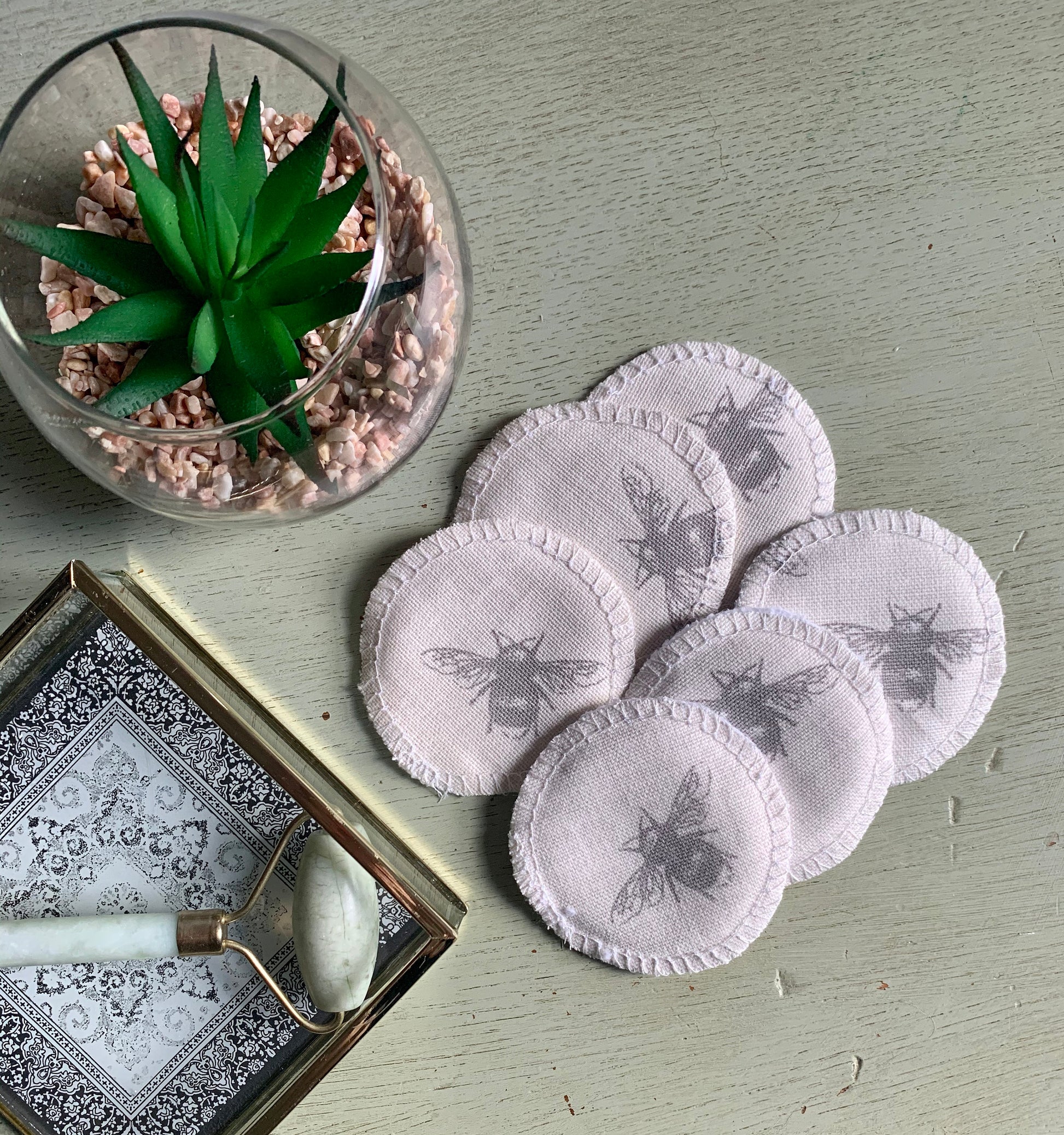 Ivory Bee Eco-Friendly Reusable Makeup Pads & Face Cloths | Double-Sided with Terry Towelling Fabrics | Sustainable Skincare Essentials