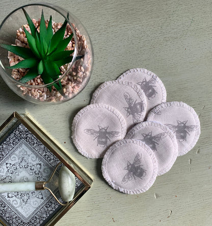 Ivory Bee Eco-Friendly Reusable Makeup Pads & Face Cloths | Double-Sided with Terry Towelling Fabrics | Sustainable Skincare Essentials