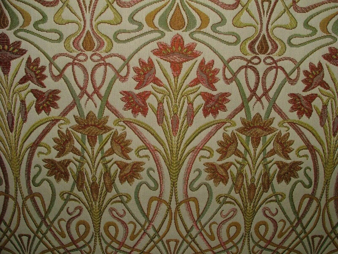 Custom Handmade Roman Blinds Art Nouveau Fabric - 5 Colors, Made-to-Measure, Standard or Blackout Lining, Cord/Cleat or Chain Head Rails