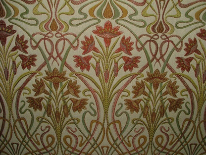 Custom Handmade Roman Blinds Art Nouveau Fabric - 5 Colors, Made-to-Measure, Standard or Blackout Lining, Cord/Cleat or Chain Head Rails