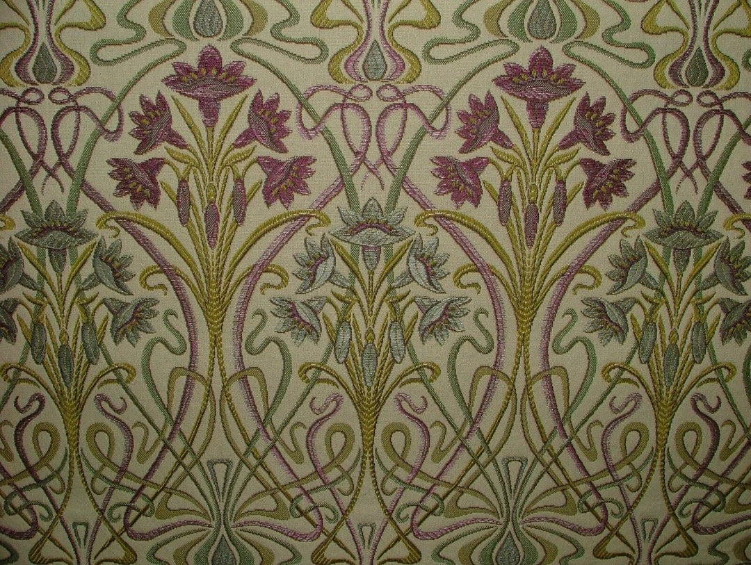 Custom Handmade Roman Blinds Art Nouveau Fabric - 5 Colors, Made-to-Measure, Standard or Blackout Lining, Cord/Cleat or Chain Head Rails