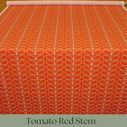 Custom Roman Blinds Orla Kiely Fabric Grey Red Yellow Stem - 4 Colours, Made-to-Measure, Standard/ Blackout Lining, Chain Headrail