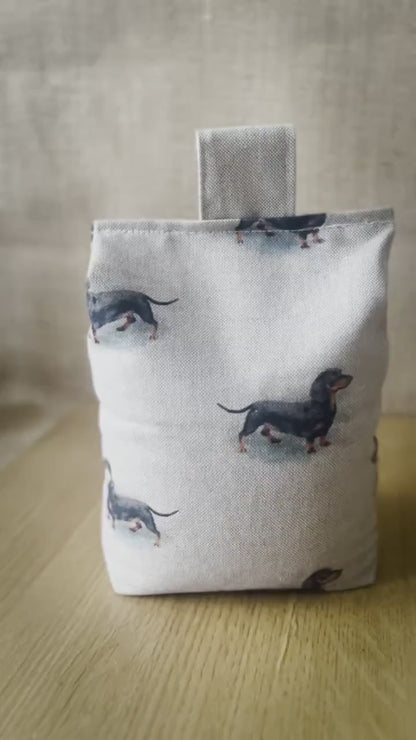 Large Dachshund Dog Printed Linen Door Stop: Farmhouse Charm Fabric Home Decor (Filled or Fill at Home)