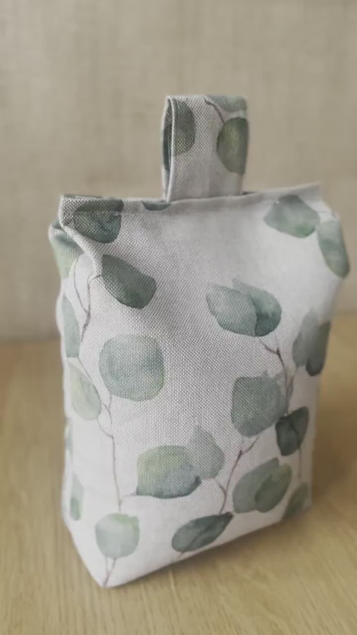 Large Linen Eucalyptus Print Door Stop: Farmhouse Charm Fabric Home Decor (Filled or Fill at Home)