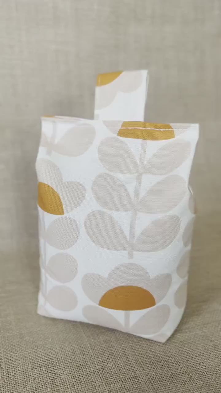 Large Orange Papaya Sweet Pea Print Door Stop: Retro Orla Kiely Home Decor Fabric Home Decor (Filled or Fill at Home)