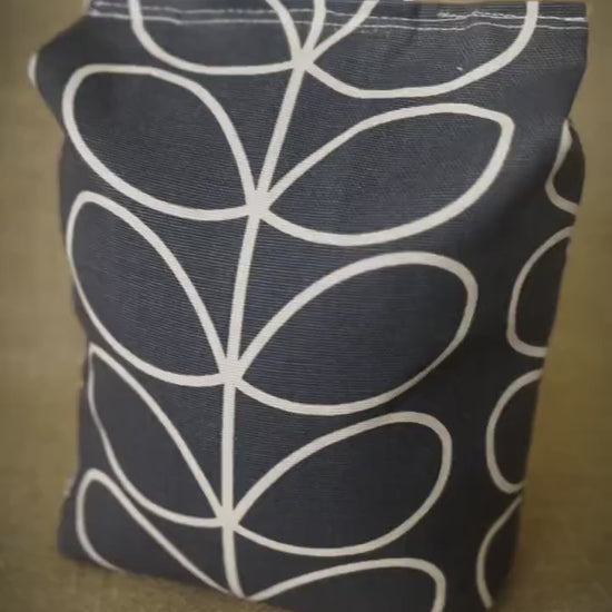 Large Grey Linear Stem Print Door Stop: Vintage Retro Style Fabric Home Decor (Filled or Fill at Home) Orla Kiely