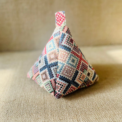Tapestry Diamond Kilim Doorstop: Rustic Boho Home Decor