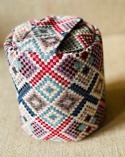 Tapestry Diamond Kilim Doorstop: Rustic Boho Home Decor