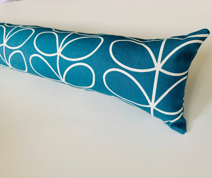 Teal Blue Stem Orla Kiely Draught Excluder – Weighted, Retro Decor
