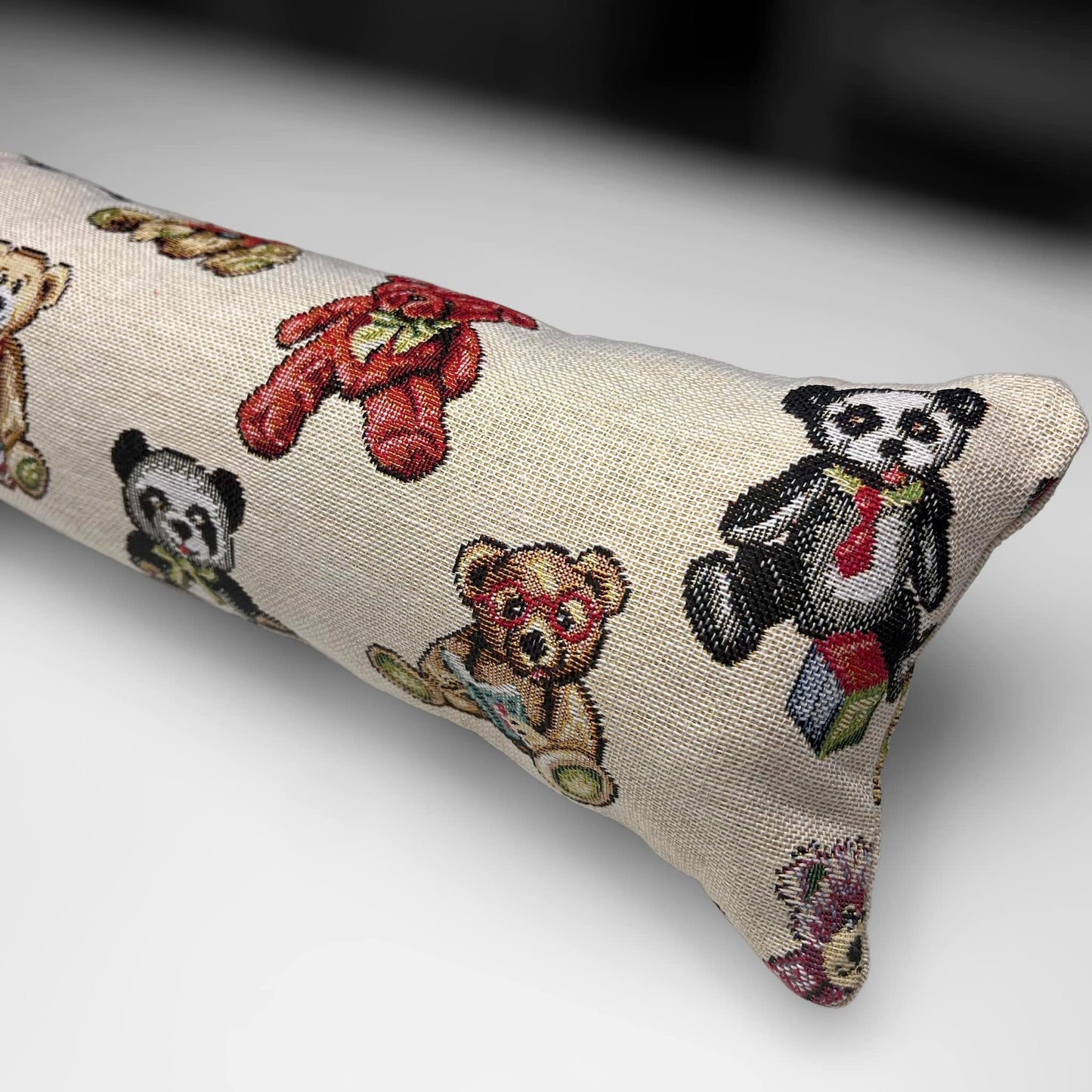 Teddy Bear Tapestry Draught Excluder – Weighted, Farmhouse Decor