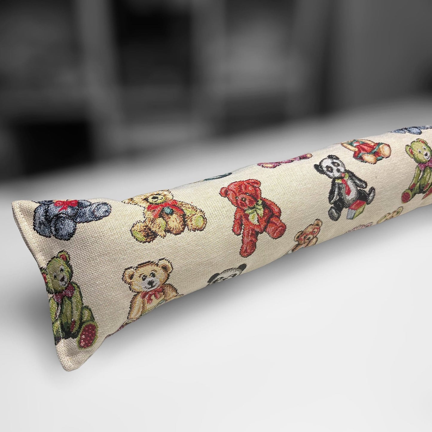 Teddy Bear Tapestry Draught Excluder – Weighted, Farmhouse Decor