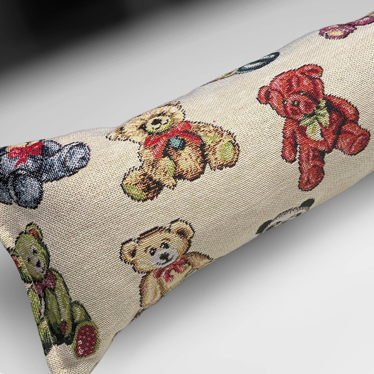 Teddy Bear Tapestry Draught Excluder – Weighted, Farmhouse Decor