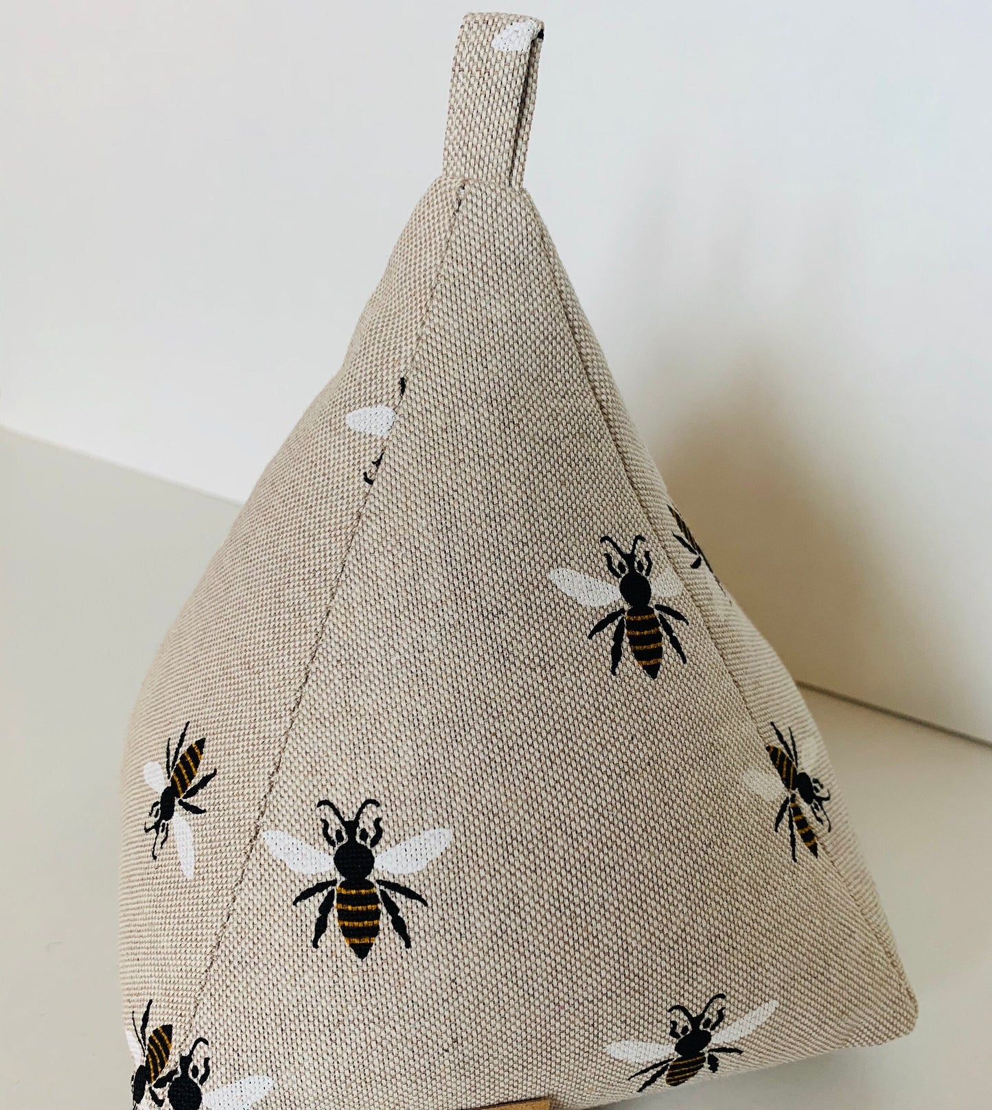 Bumble Bee Print Linen Door Stop: Nature Inspired Home Decor