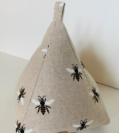 Bumble Bee Print Linen Door Stop: Nature Inspired Home Decor
