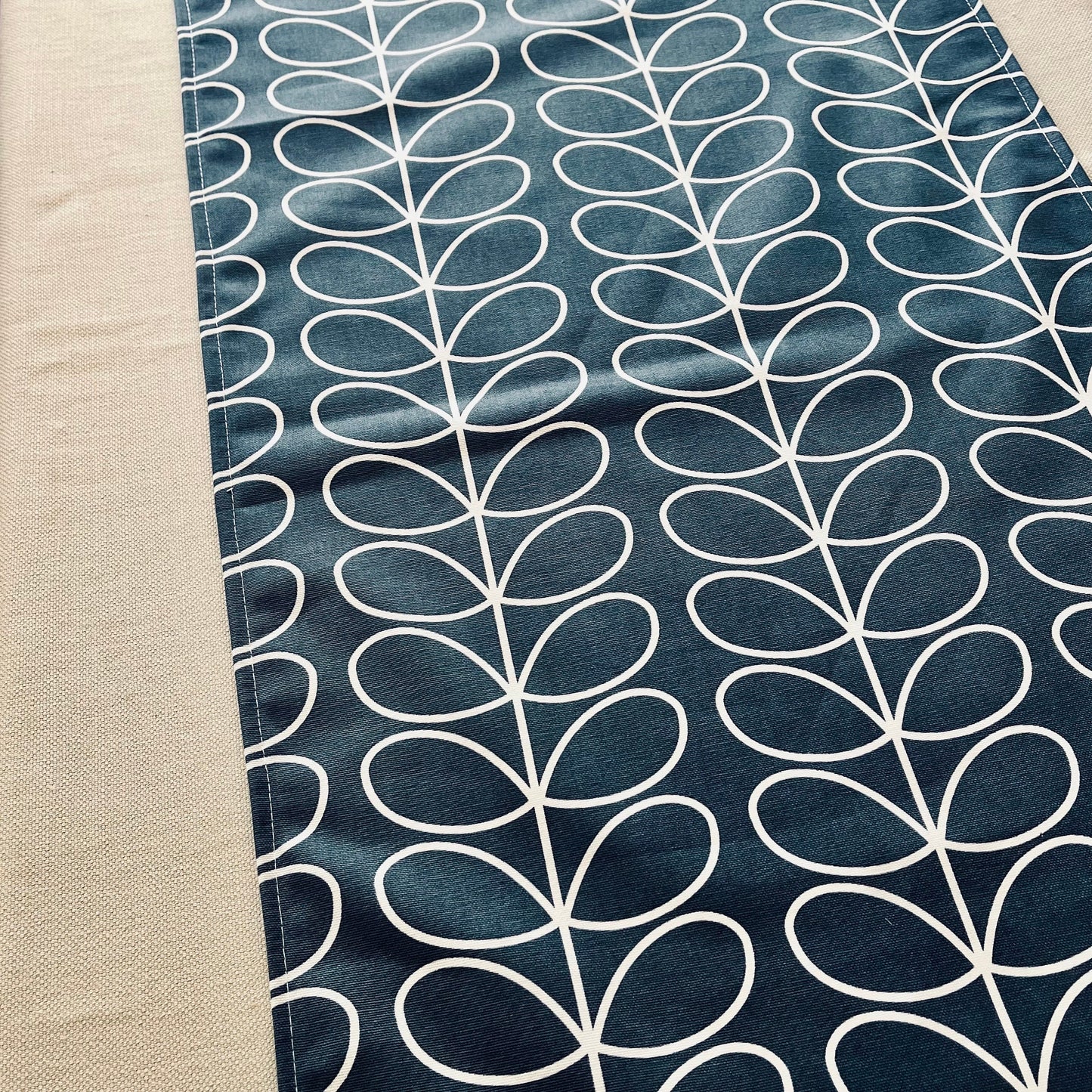 Grey Linear Stem Orla Kiely Table Runner: Retro Decor, Sizes 120cm-320cm