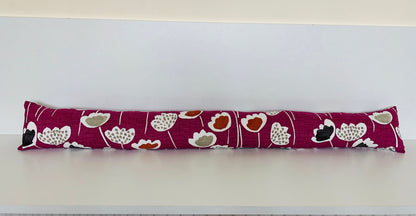 Deep Purple Scandi Floral Draught Excluder – Weighted, Nordic-Inspired Decor