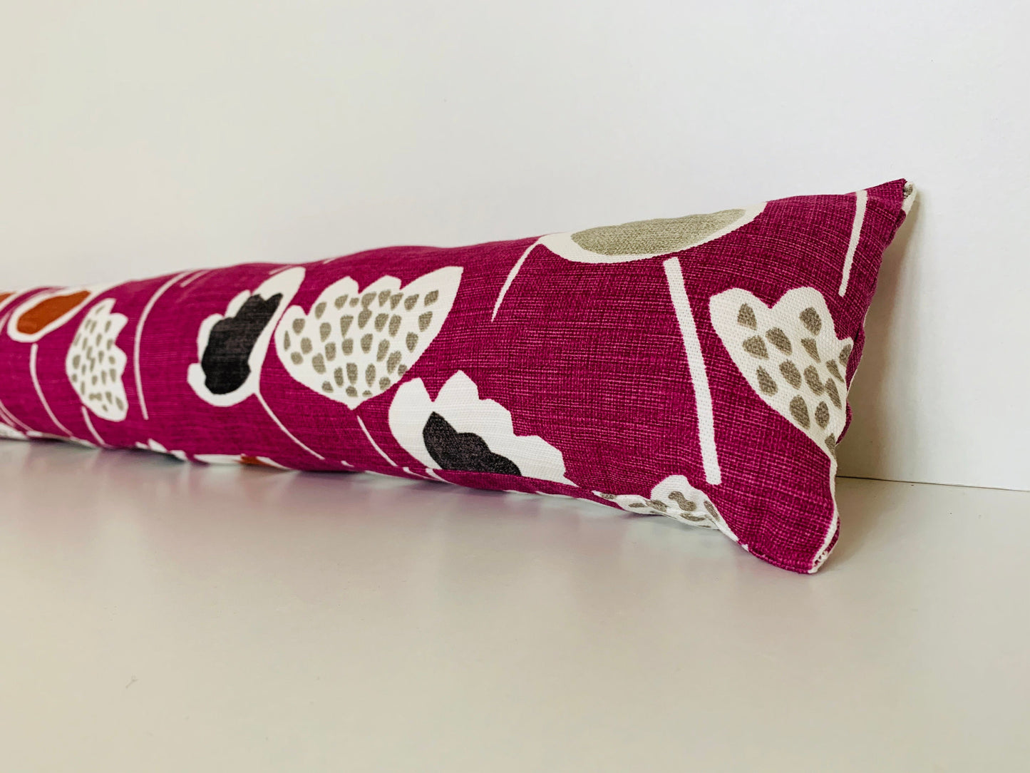 Deep Purple Scandi Floral Draught Excluder – Weighted, Nordic-Inspired Decor