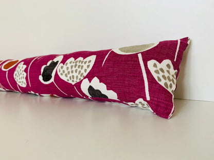 Deep Purple Scandi Floral Draught Excluder – Weighted, Nordic-Inspired Decor