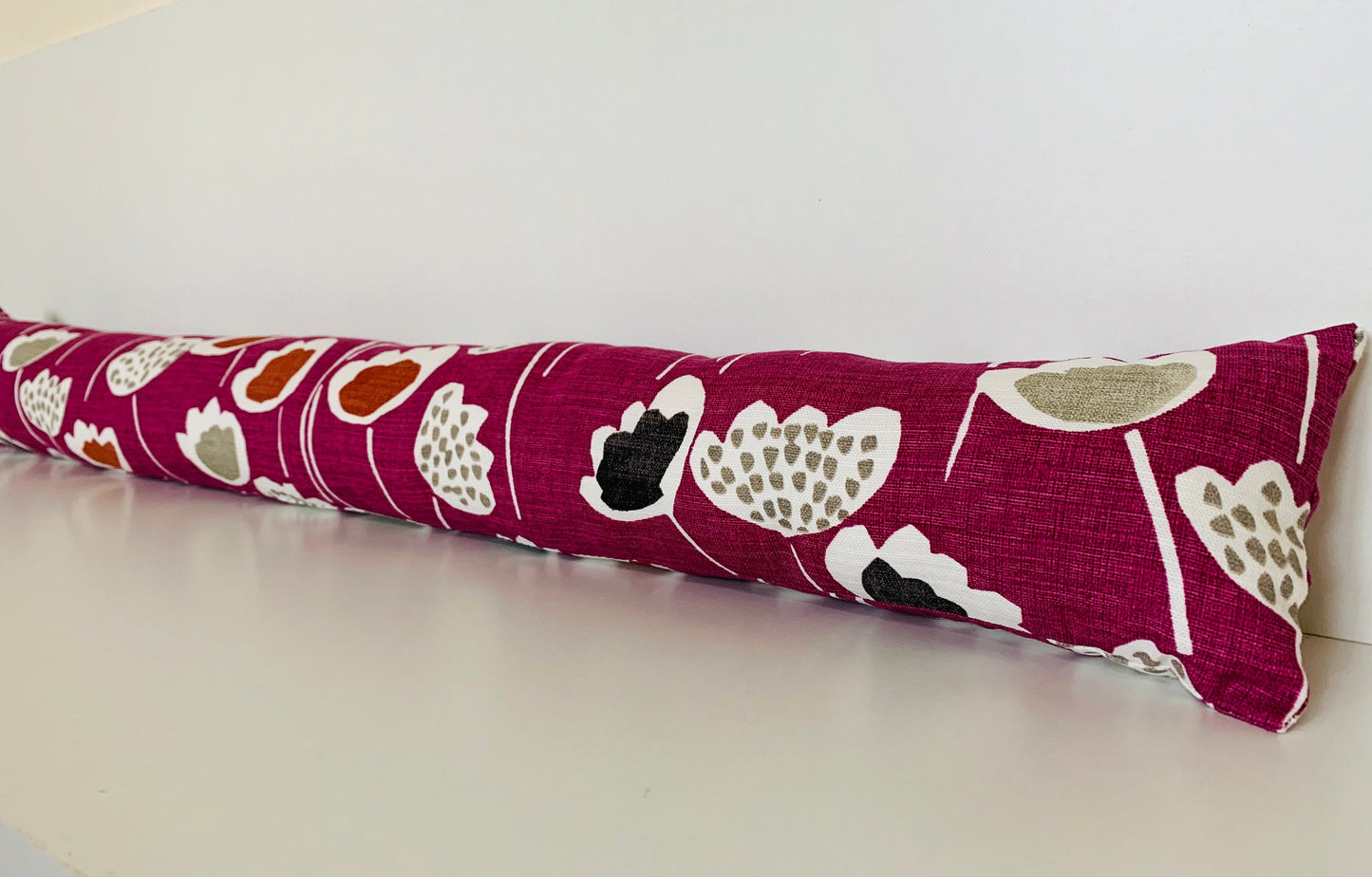 Deep Purple Scandi Floral Draught Excluder – Weighted, Nordic-Inspired Decor