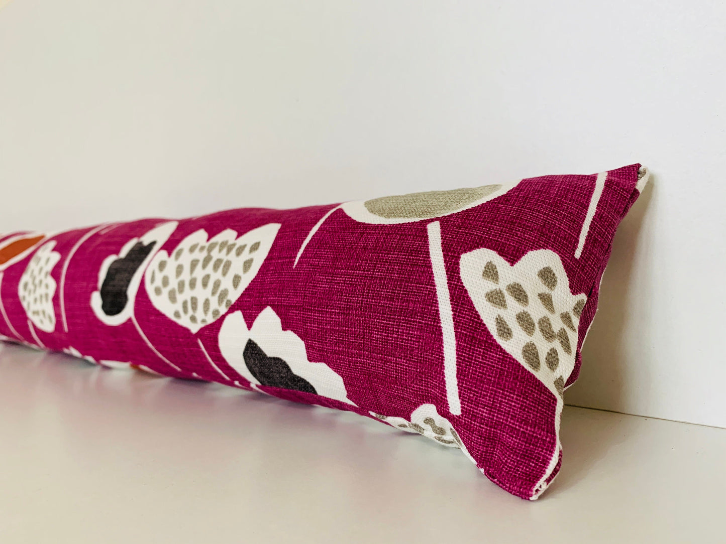Deep Purple Scandi Floral Draught Excluder – Weighted, Nordic-Inspired Decor