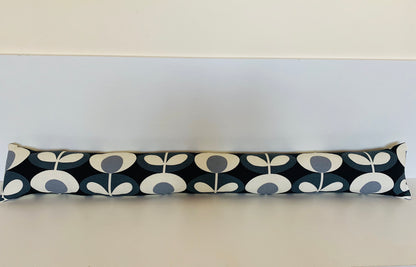 Retro Grey Oval Orla Kiely Heavy Draught Excluder for Doors